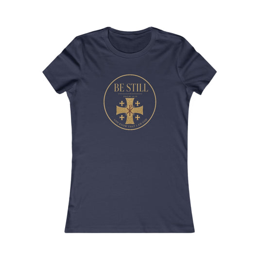 Be Still Psalm 46:10 Women's Slim Fit Tee