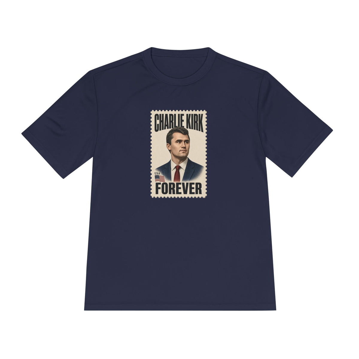 Charlie Kirk Forever Stamp Men's Dry-Fit Performance Tee
