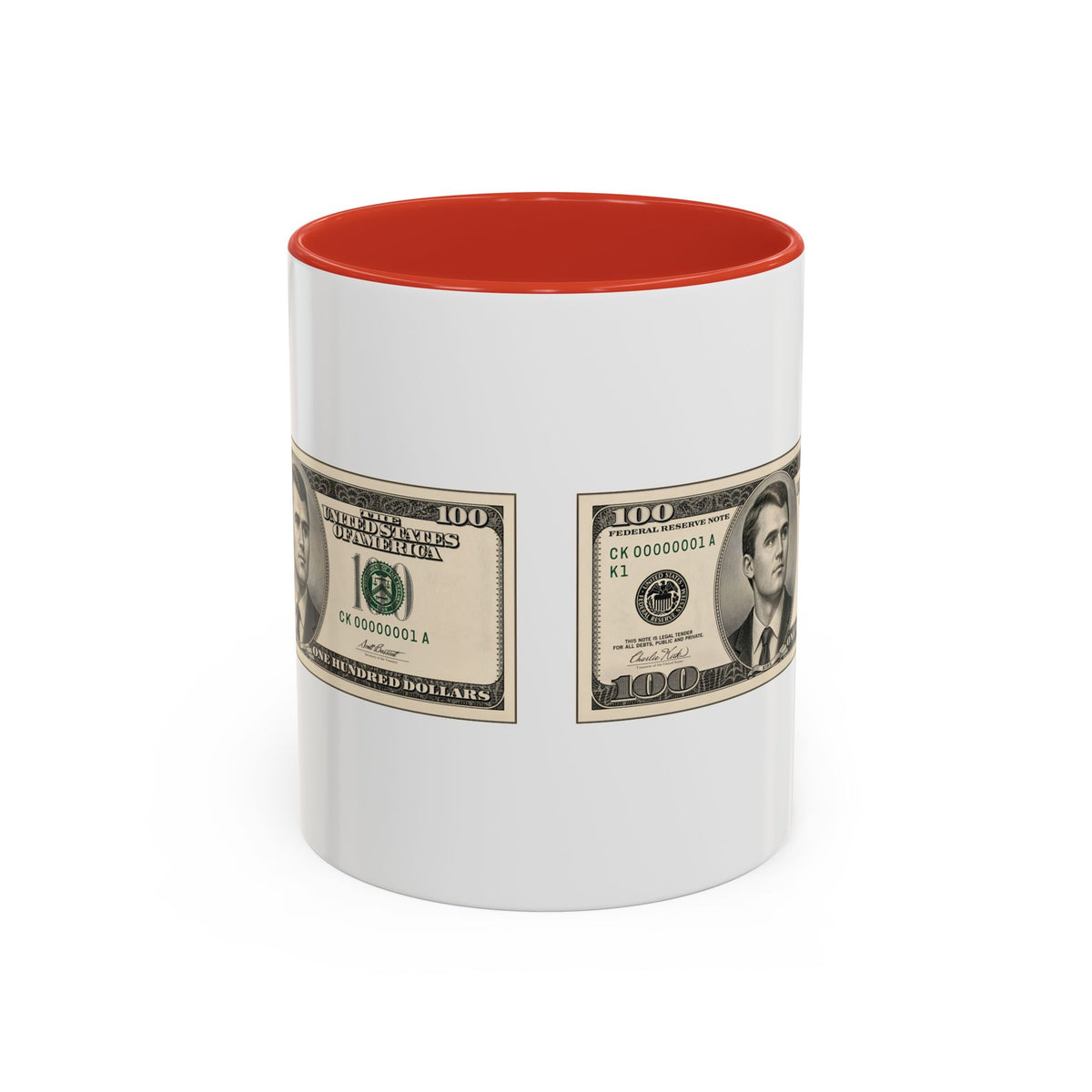 Charlie Kirk $100 Bill Accent Mug