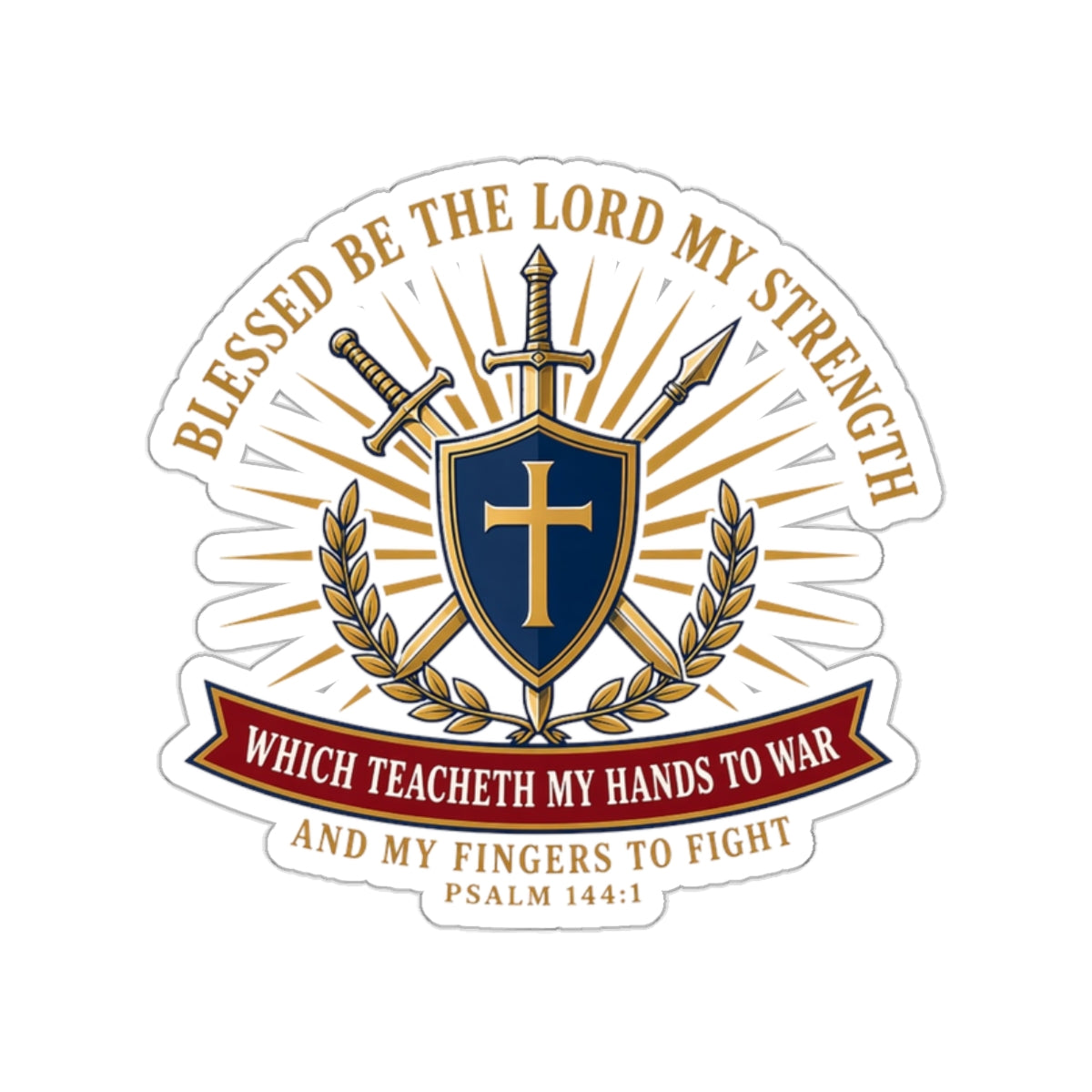Hands to War Psalm 144:1 Die-Cut Sticker