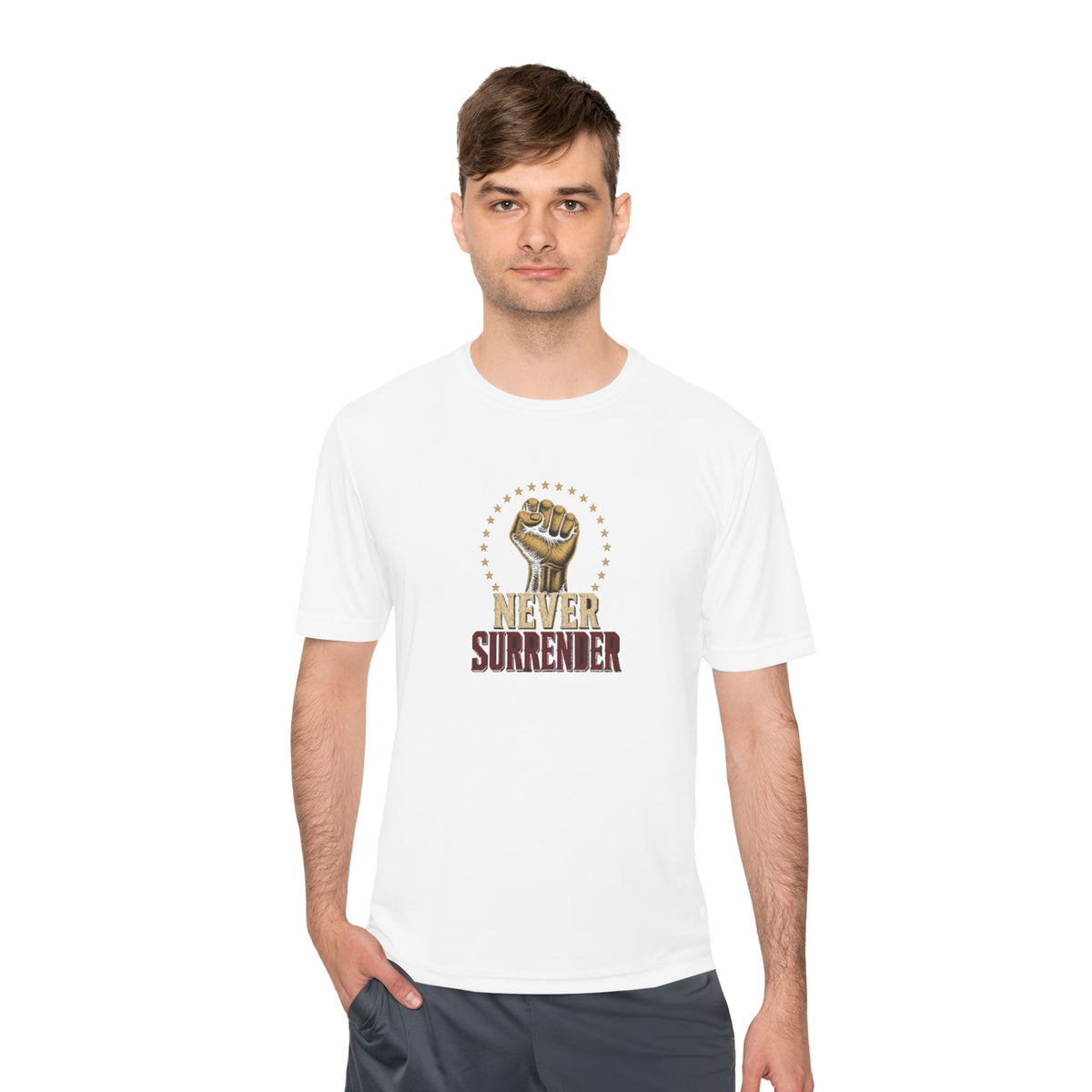 Never Surrender Men's Dry-Fit Performance Tee