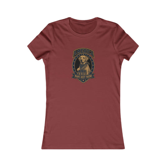 America Man's Best Friend Badge Women's Slim Fit Tee