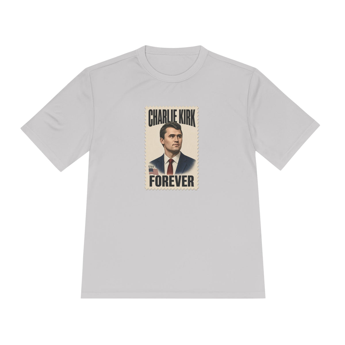 Charlie Kirk Forever Stamp Men's Dry-Fit Performance Tee