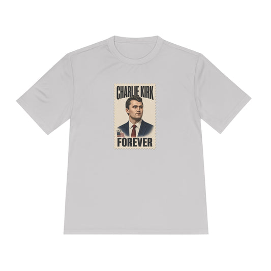 Charlie Kirk Forever Stamp Men's Dry-Fit Performance Tee
