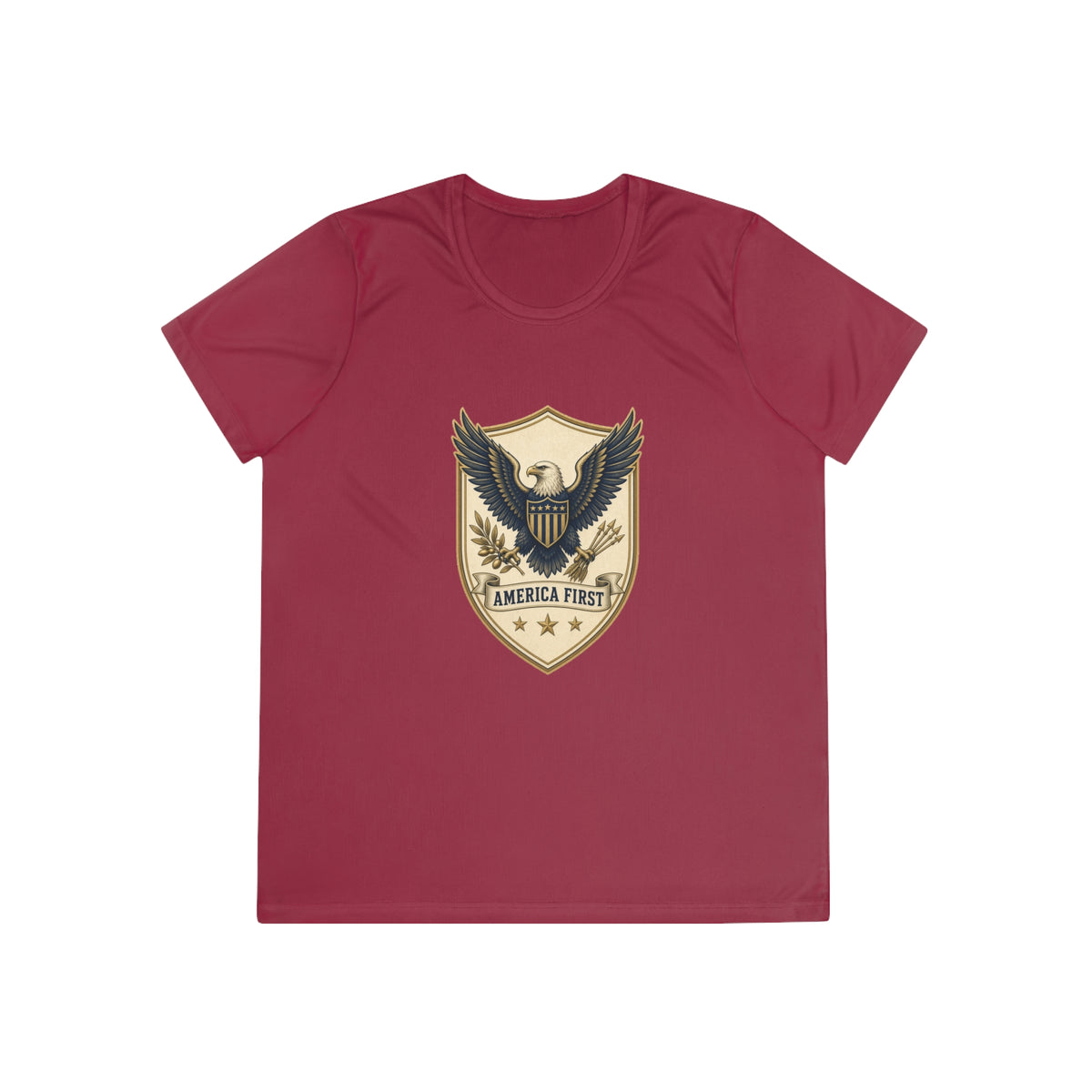 America First Badge Women's Dry-Fit Performance Tee