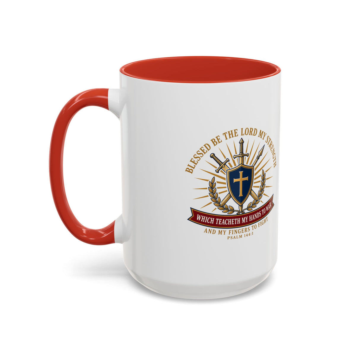 Hands to War Psalm 144:1 Accent Mug
