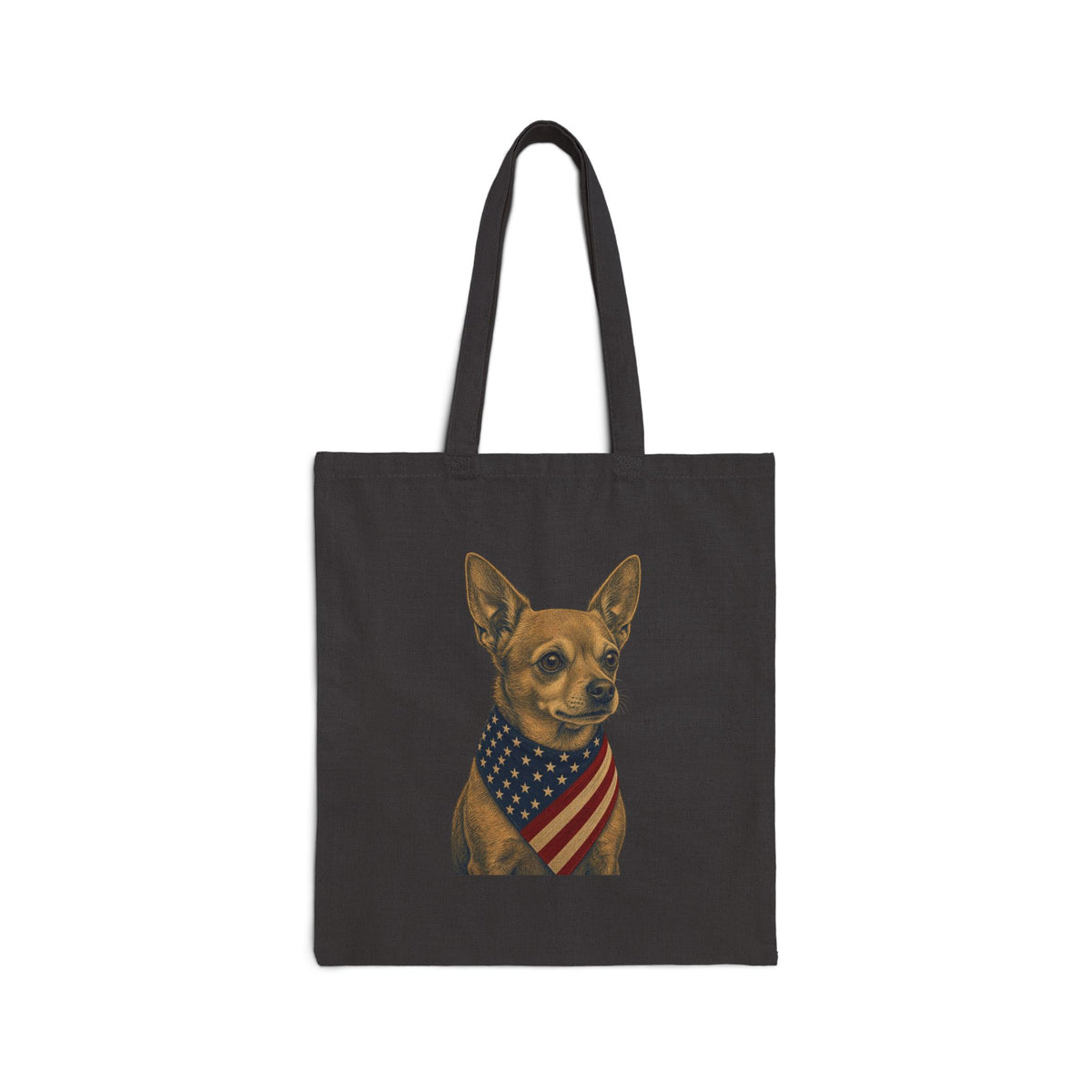 Chihuahua Patriotic Pup Canvas Tote Bag