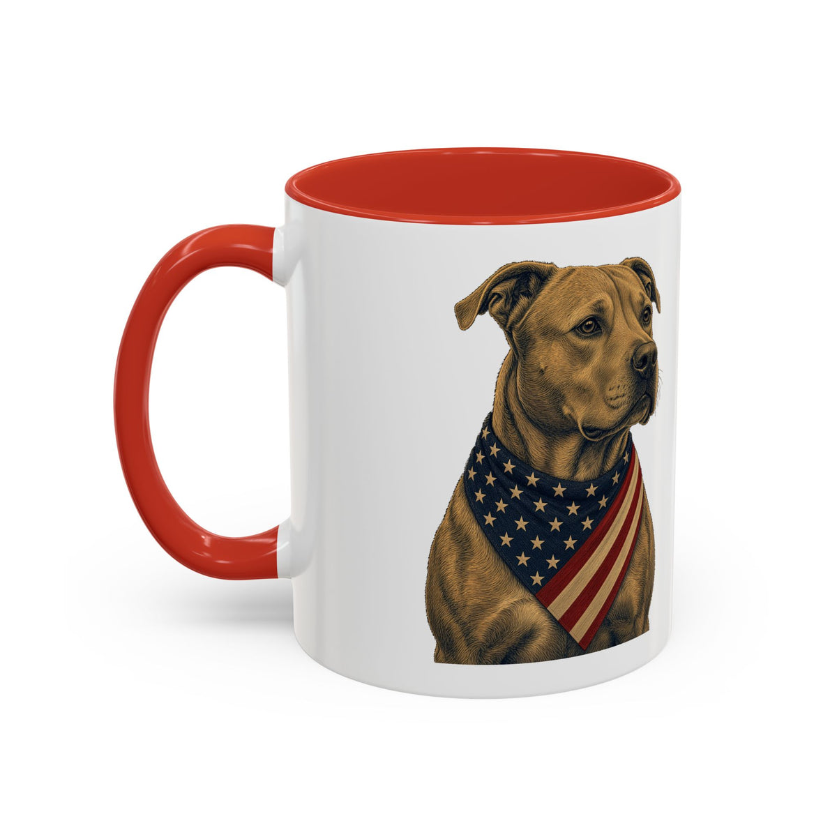 Patriotic Pit Bull Accent Mug