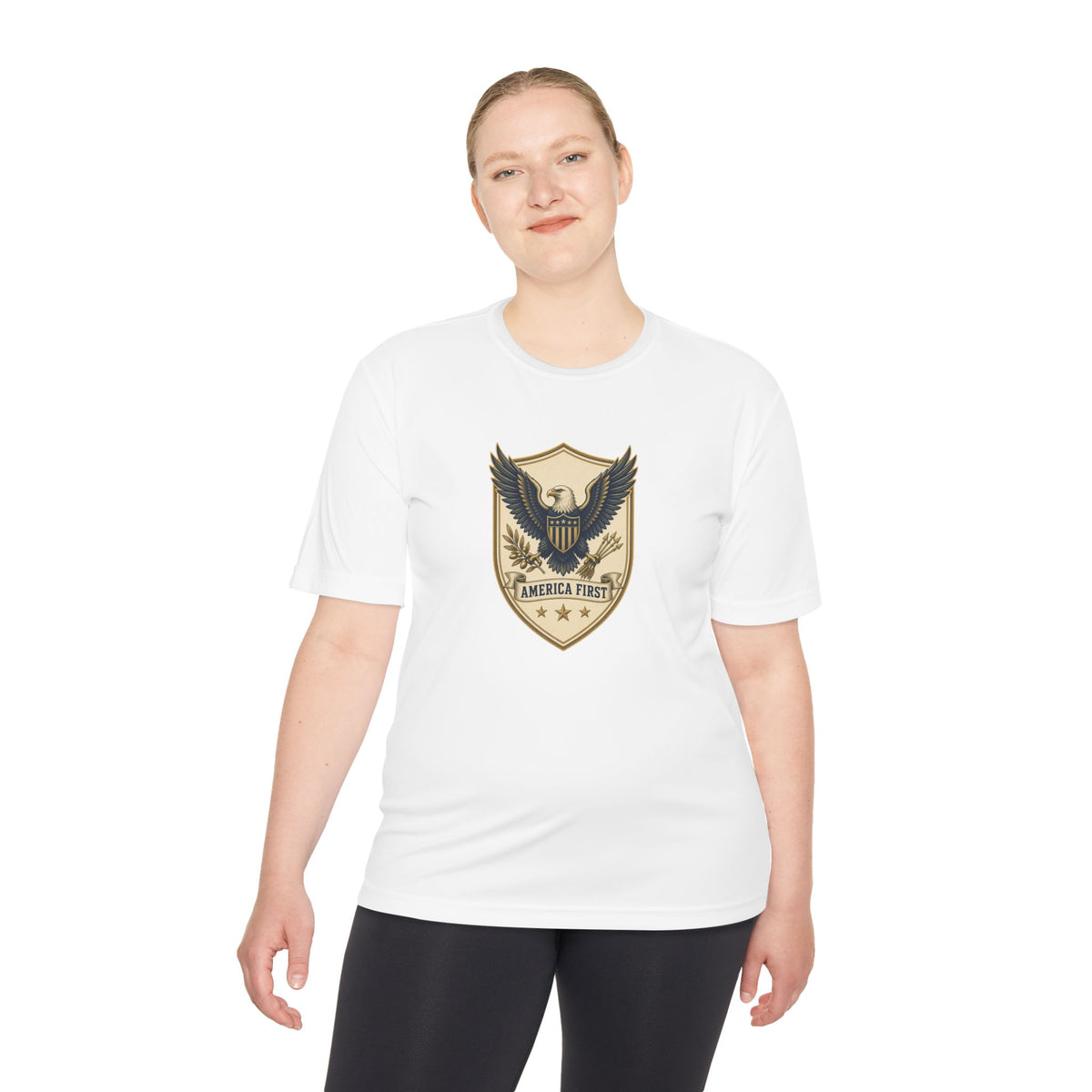 America First Badge Men's Dry-Fit Performance Tee