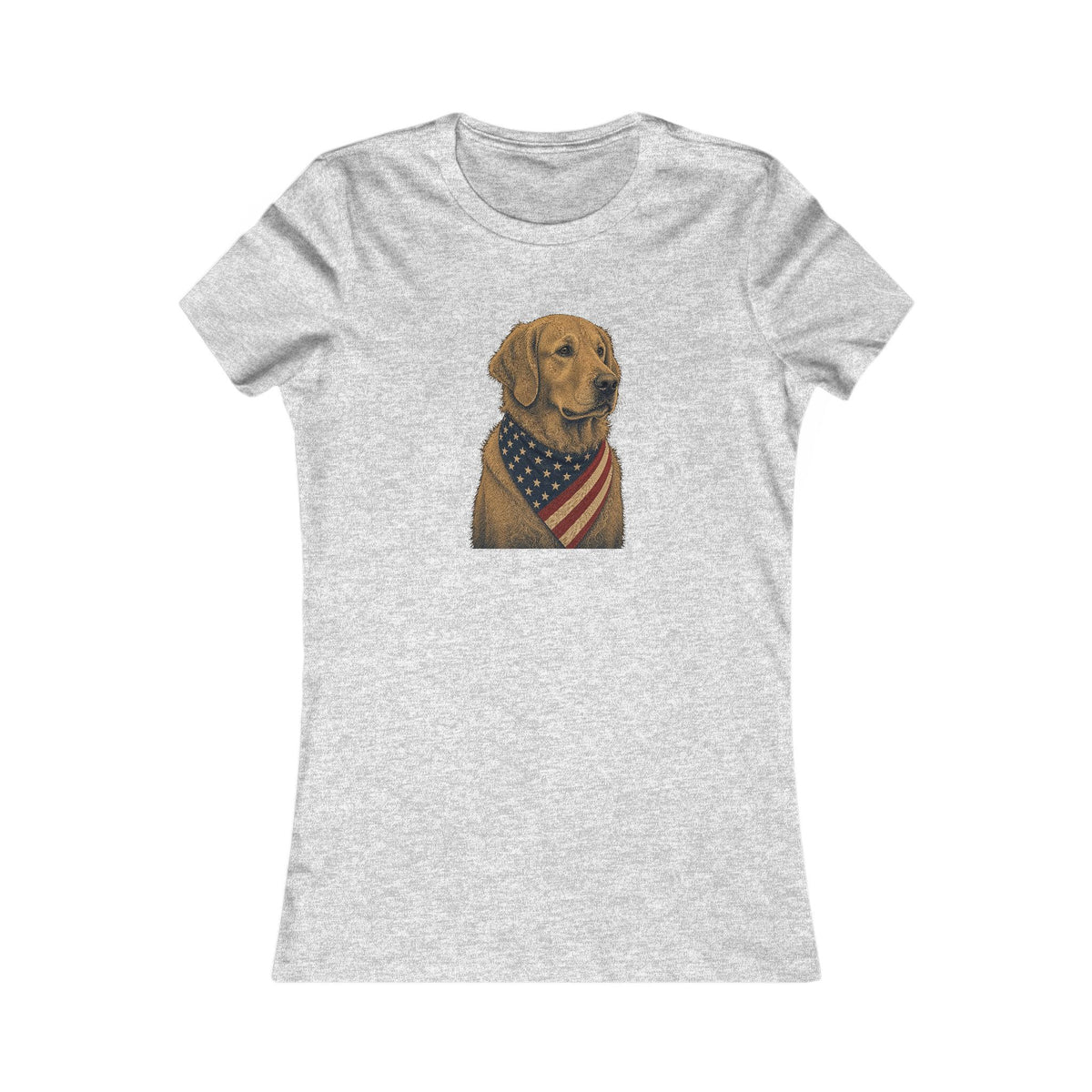 Patriotic Golden Retriever Women's Slim Fit Tee