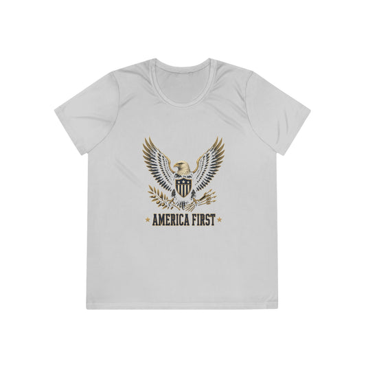 America First Eagle Women's Dry-Fit Performance Tee