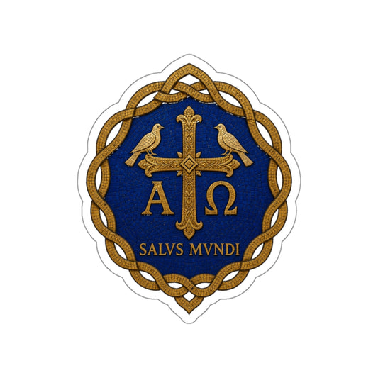 Salus Mundi Mosaic Cross Die-Cut Sticker