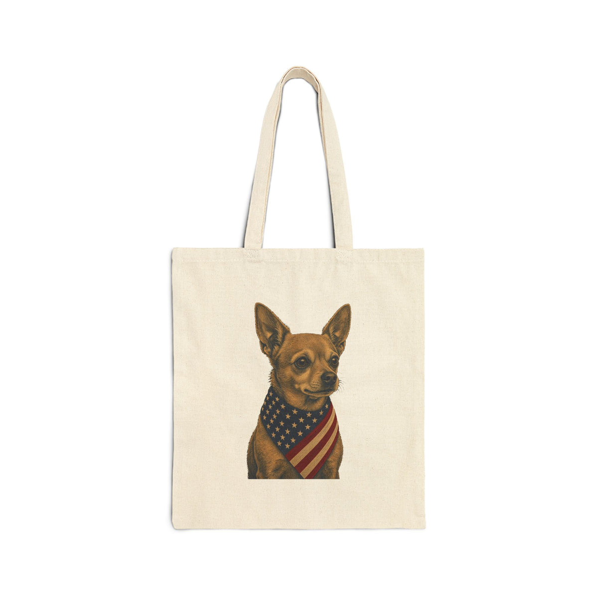 Chihuahua Patriotic Pup Canvas Tote Bag