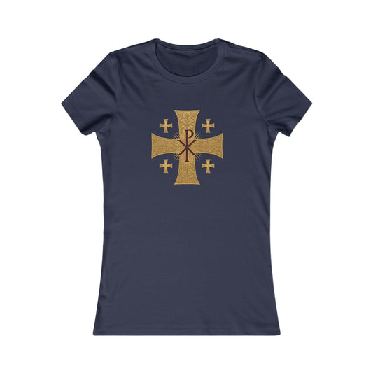 Chi-Rho Jerusalem Cross Women's Slim Fit Tee
