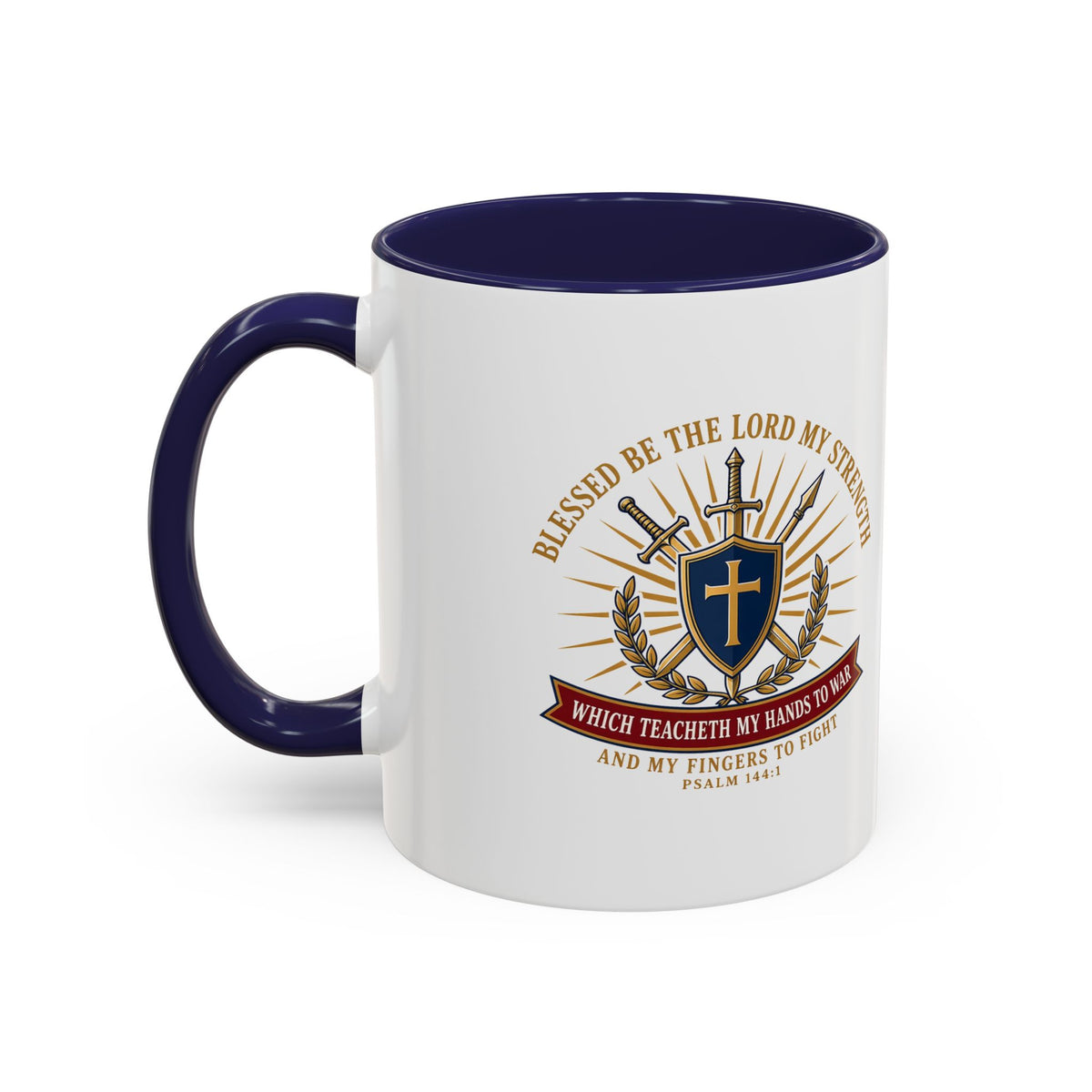 Hands to War Psalm 144:1 Accent Mug