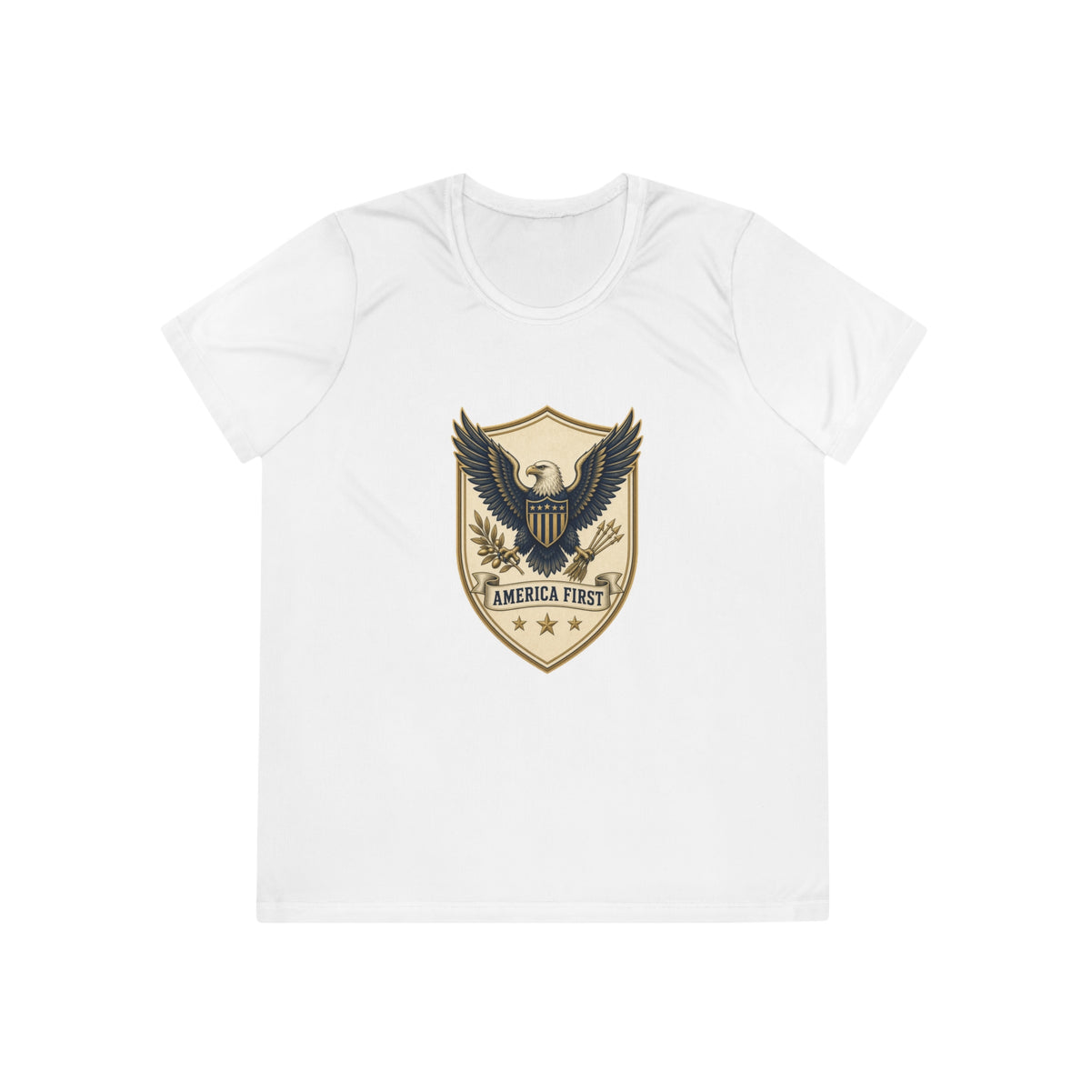 America First Badge Women's Dry-Fit Performance Tee