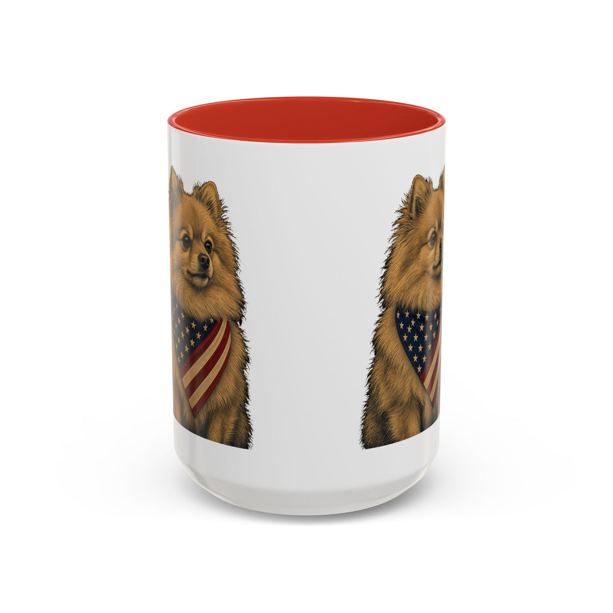 Patriotic Pomeranian Accent Mug