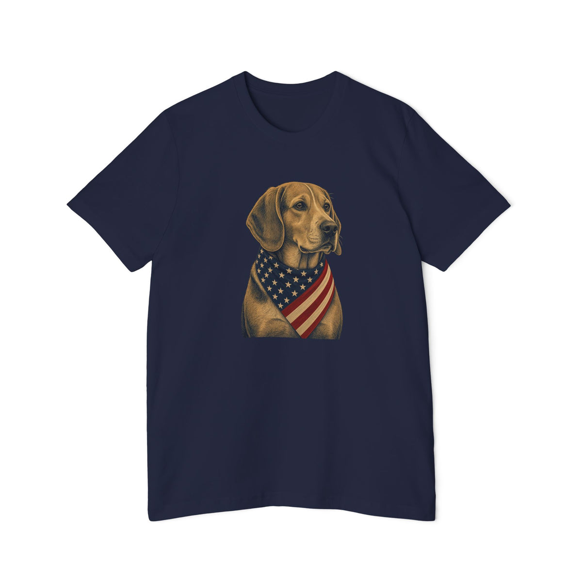 Patriotic Beagle American Flag Bandana Lightweight Tee