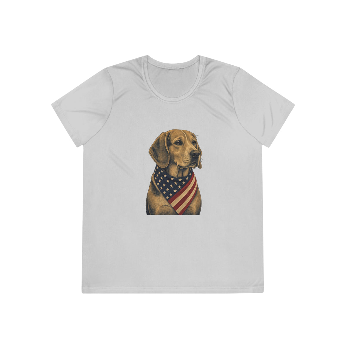 Patriotic Beagle American Flag Bandana Women's Dry-Fit Performance Tee