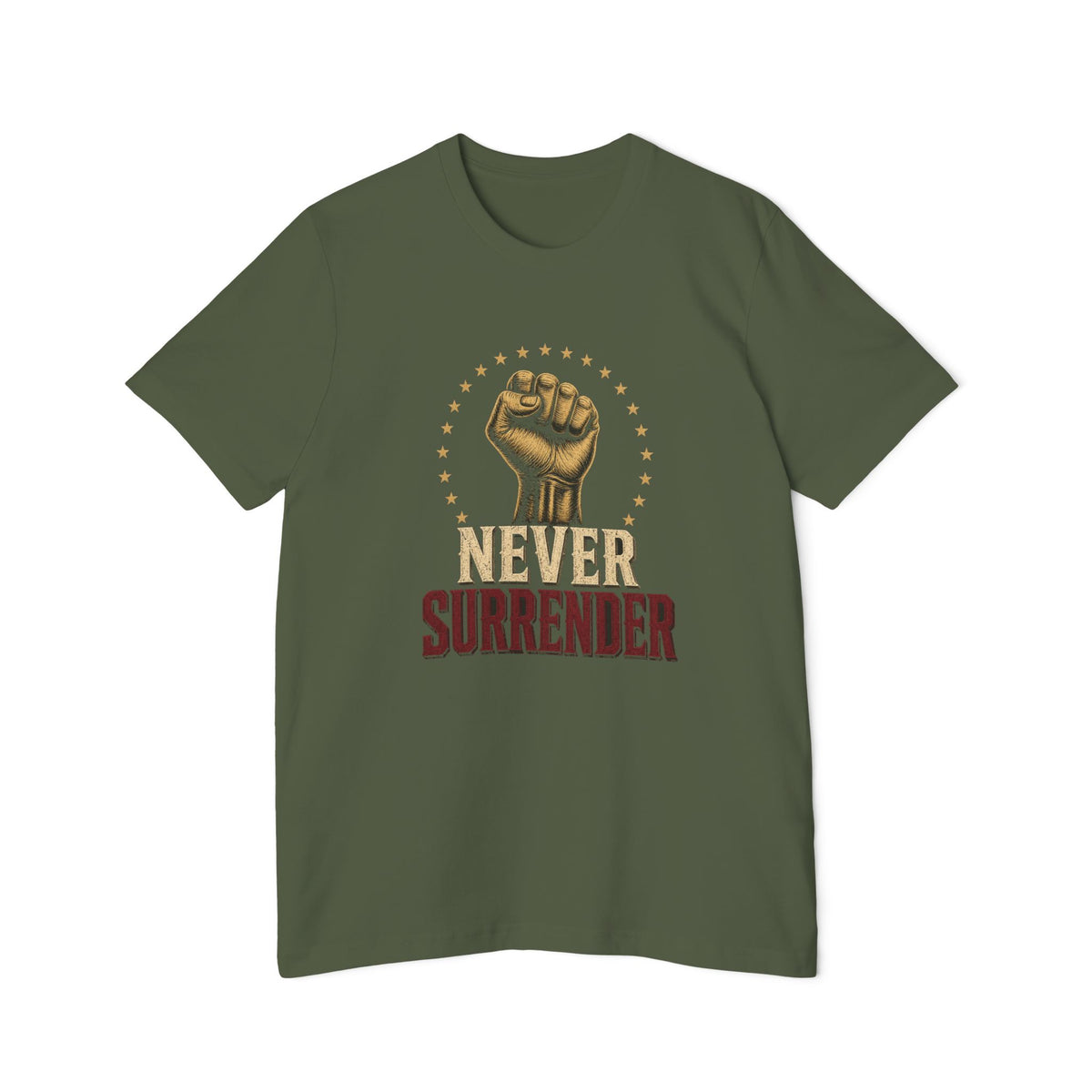 Never Surrender Gold Fist Lightweight Tee