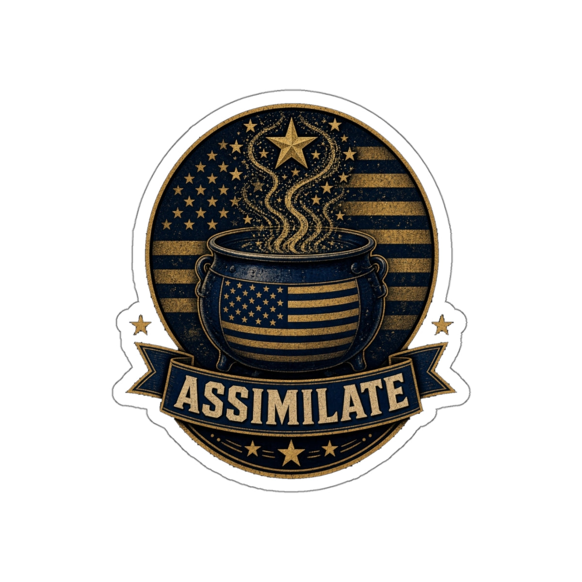 Assimilate Melting Pot Die-Cut Sticker