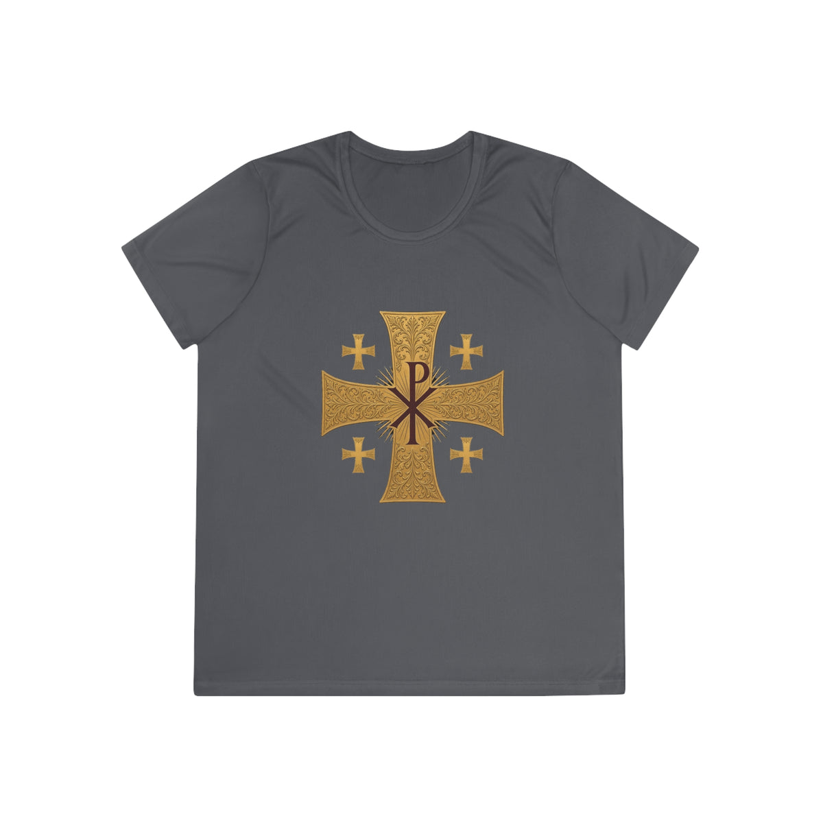 Chi-Rho Jerusalem Cross Women's Dry-Fit Performance Tee