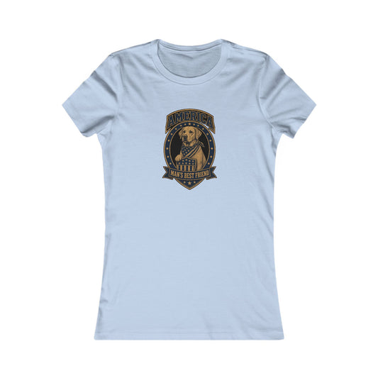 America Man's Best Friend Badge Women's Slim Fit Tee