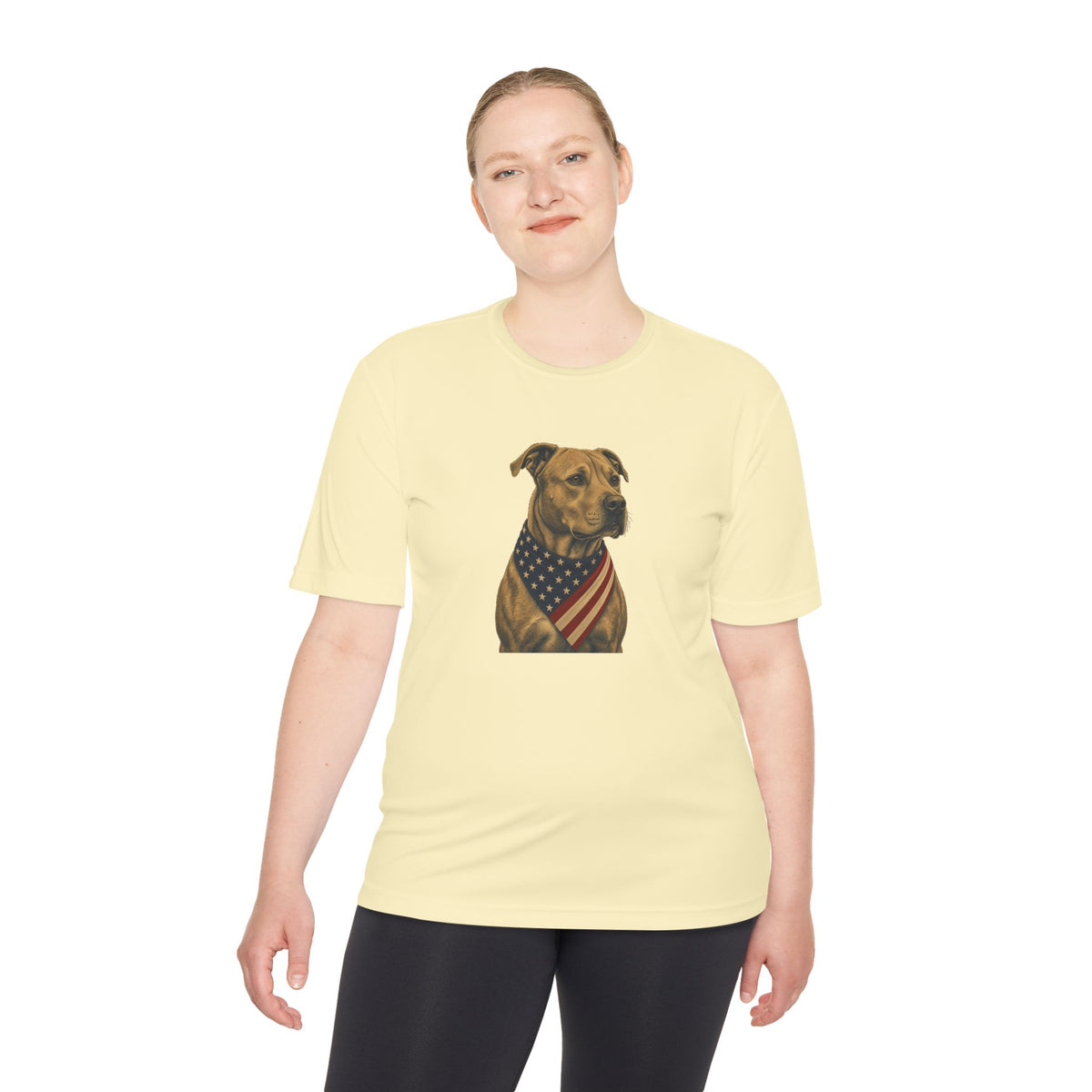 Patriotic Pit Bull American Flag Bandana Men's Dry-Fit Performance Tee
