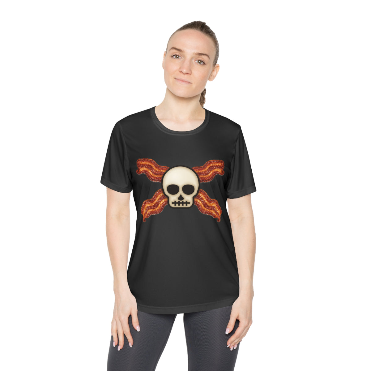 Bacon Jolly Roger Women's Dry-Fit Performance Tee
