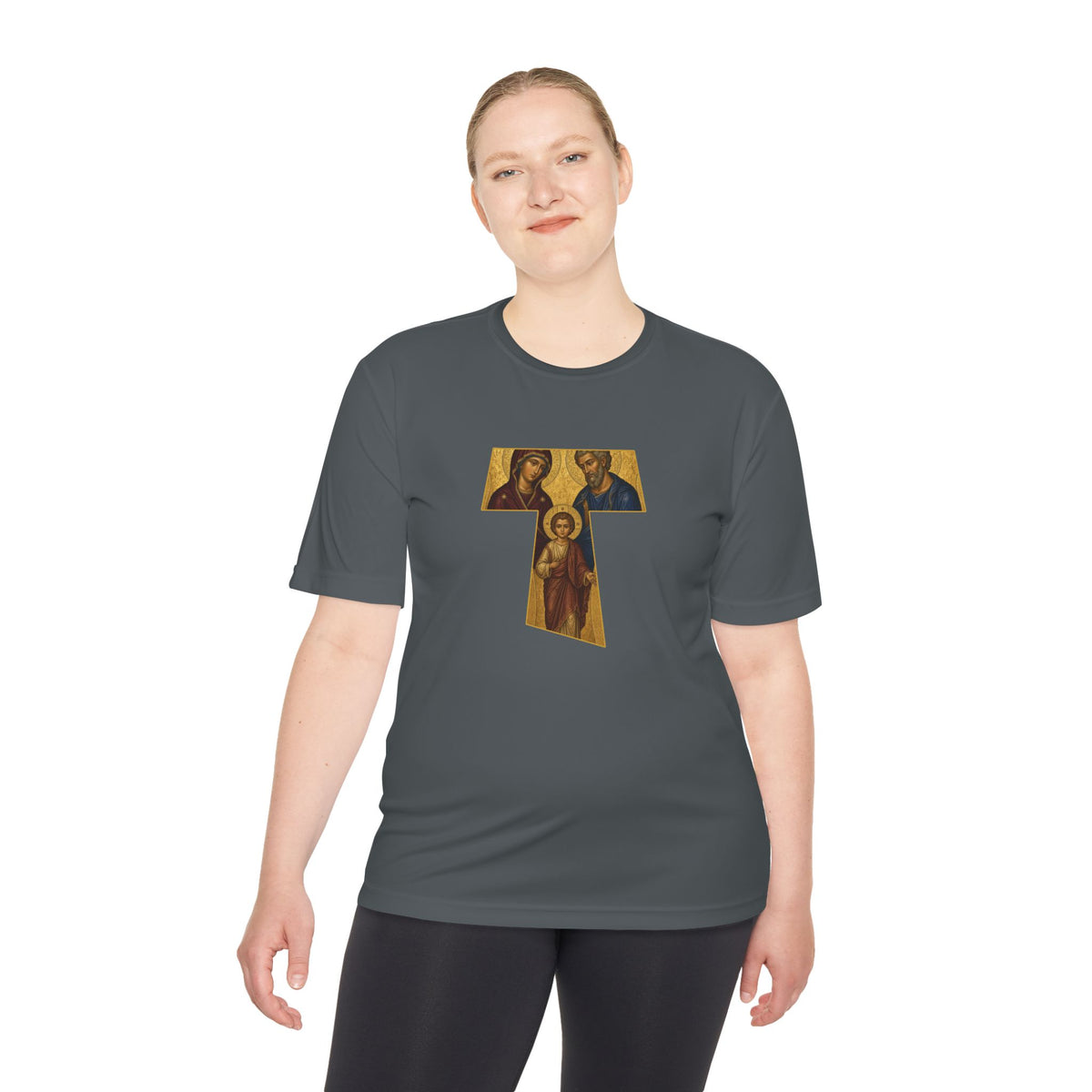 Holy Family Tau Cross – I AM Back Men's Dry-Fit Performance Tee