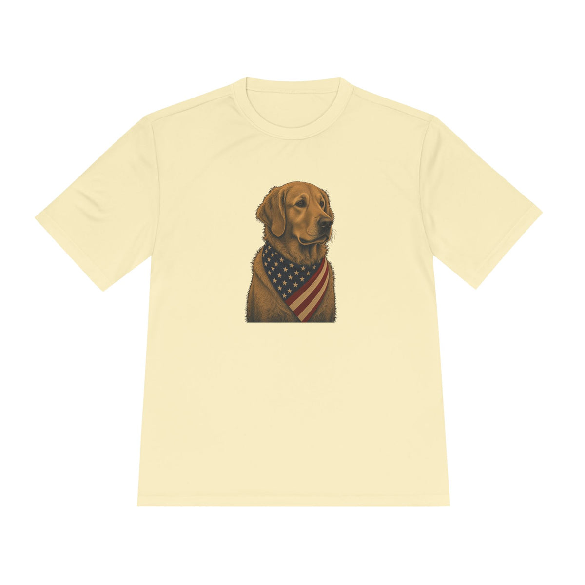 Patriotic Golden Retriever American Flag Bandana Men's Dry-Fit Performance Tee