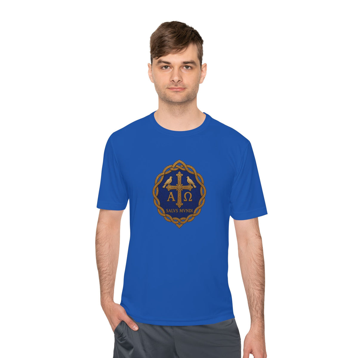 Salus Mundi Mosaic Cross Men's Dry-Fit Performance Tee