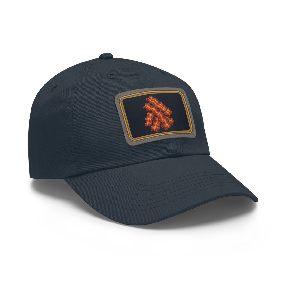 Bacon Pile Faux Leather Patch Dad Hat