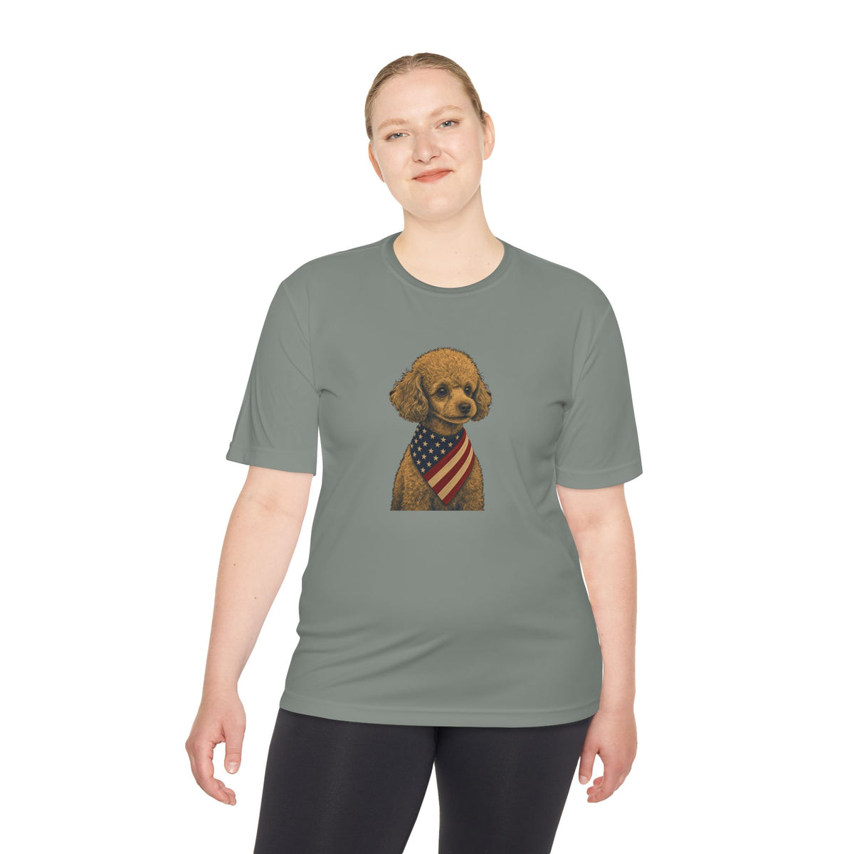 Patriotic Toy Poodle American Flag Bandana Men's Dry-Fit Performance Tee