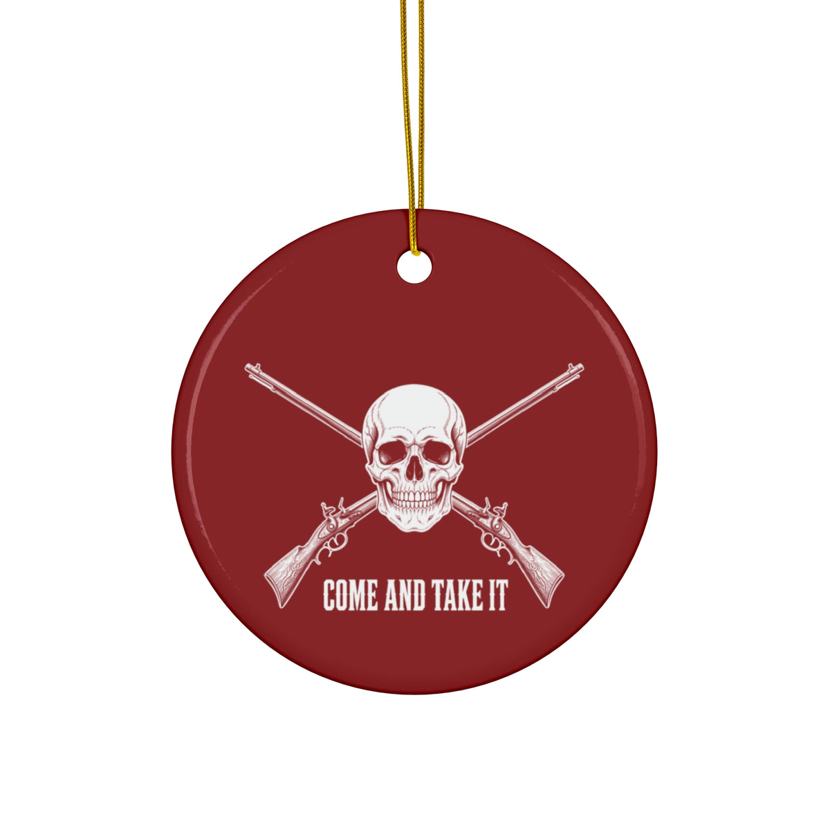 Come and Take It Jolly Roger Ceramic Christmas Ornament
