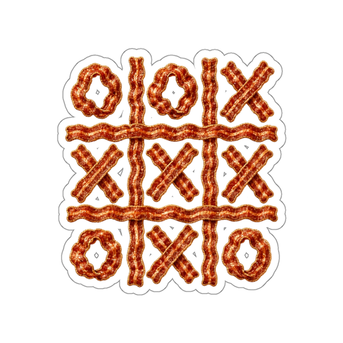Bacon Tic-Tac-Toe Die-Cut Sticker