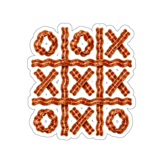 Bacon Tic-Tac-Toe Die-Cut Sticker