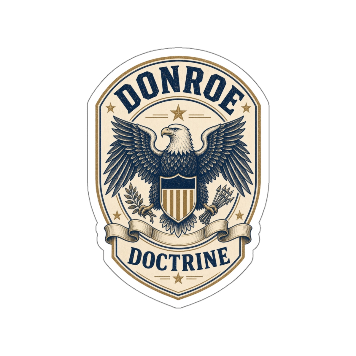 Donroe Doctrine Badge Die-Cut Sticker