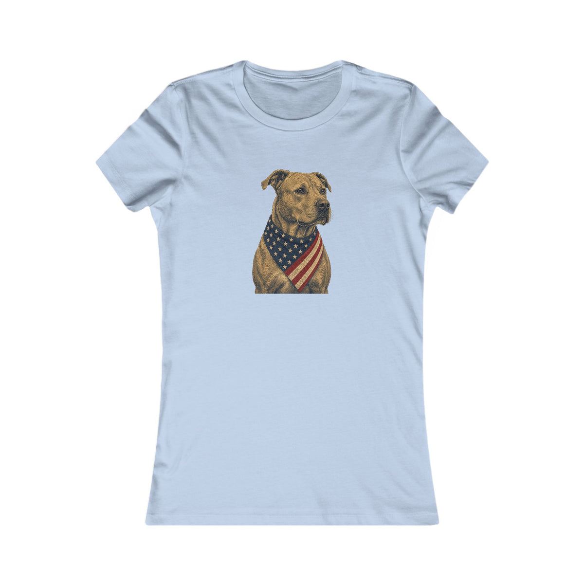 Patriotic Pit Bull American Flag Bandana Women's Slim Fit Tee