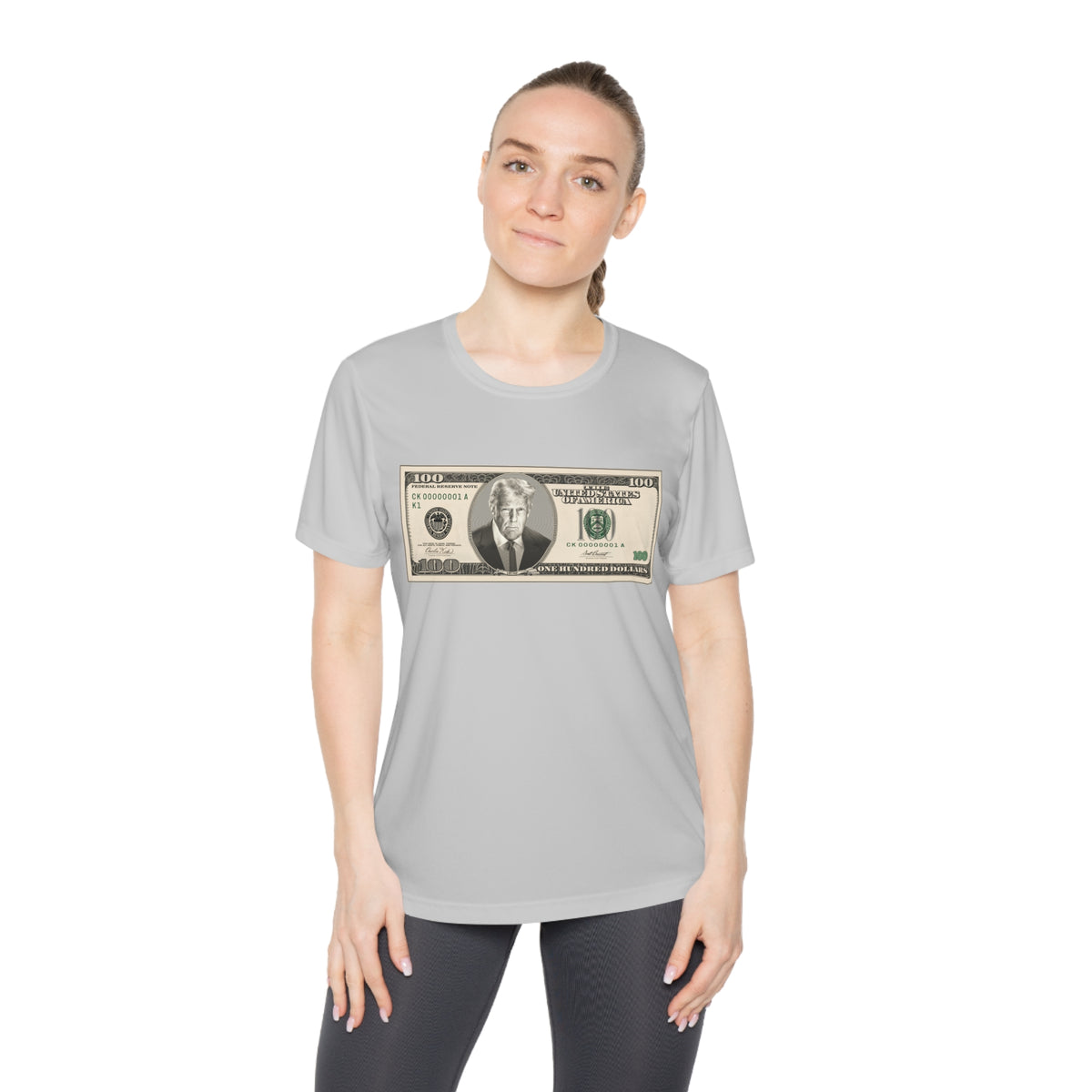 Trump $100 Bill Women's Dry-Fit Performance Tee