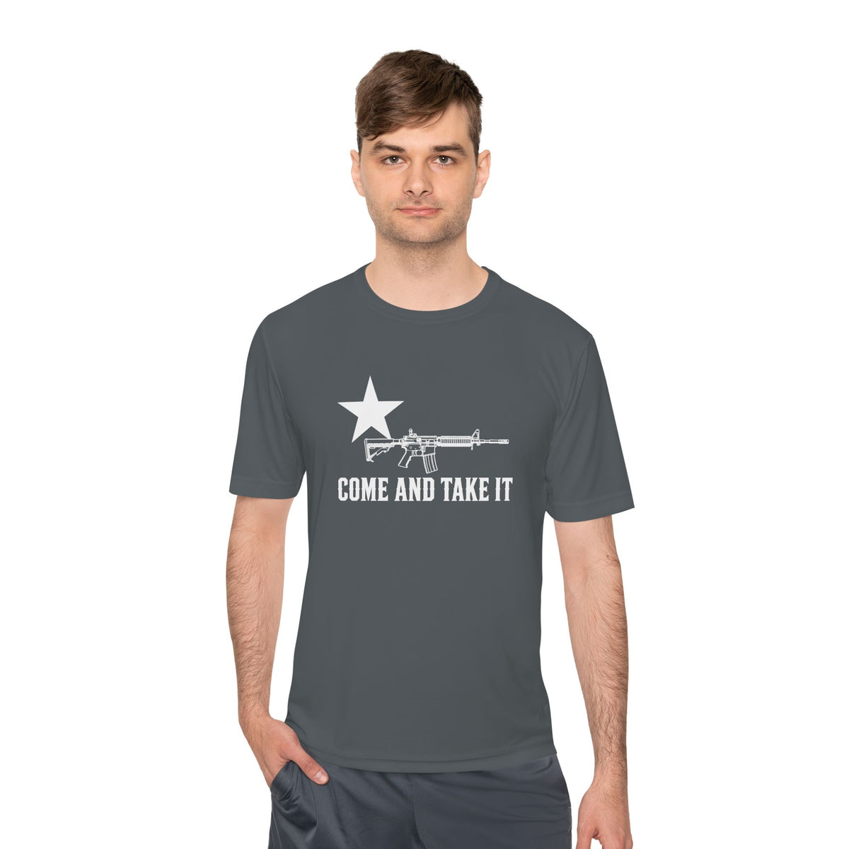 Come and Take It Rifle Men's Dry-Fit Performance Tee - Dark Colors