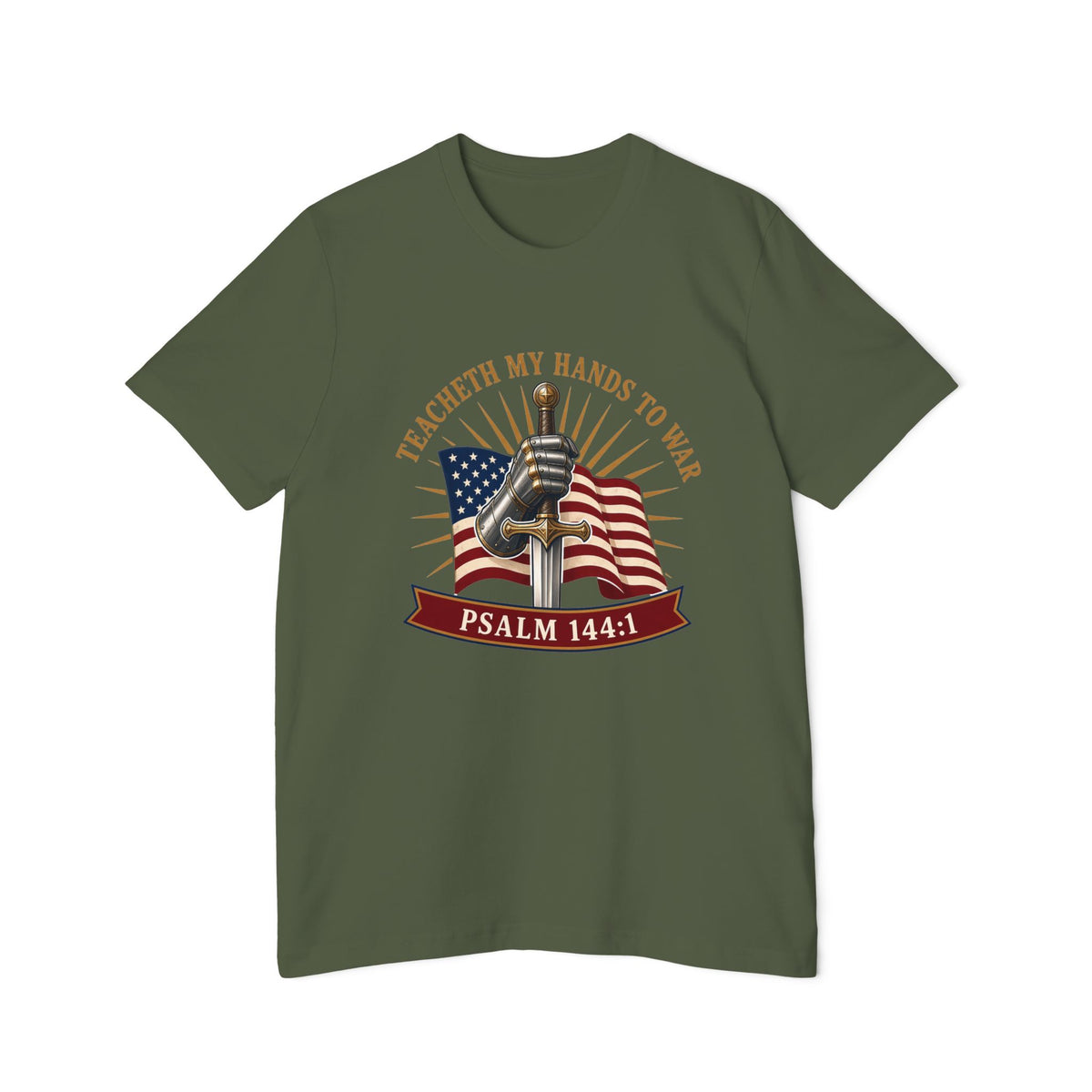 Gauntlet & Flag Psalm 144:1 Lightweight Tee