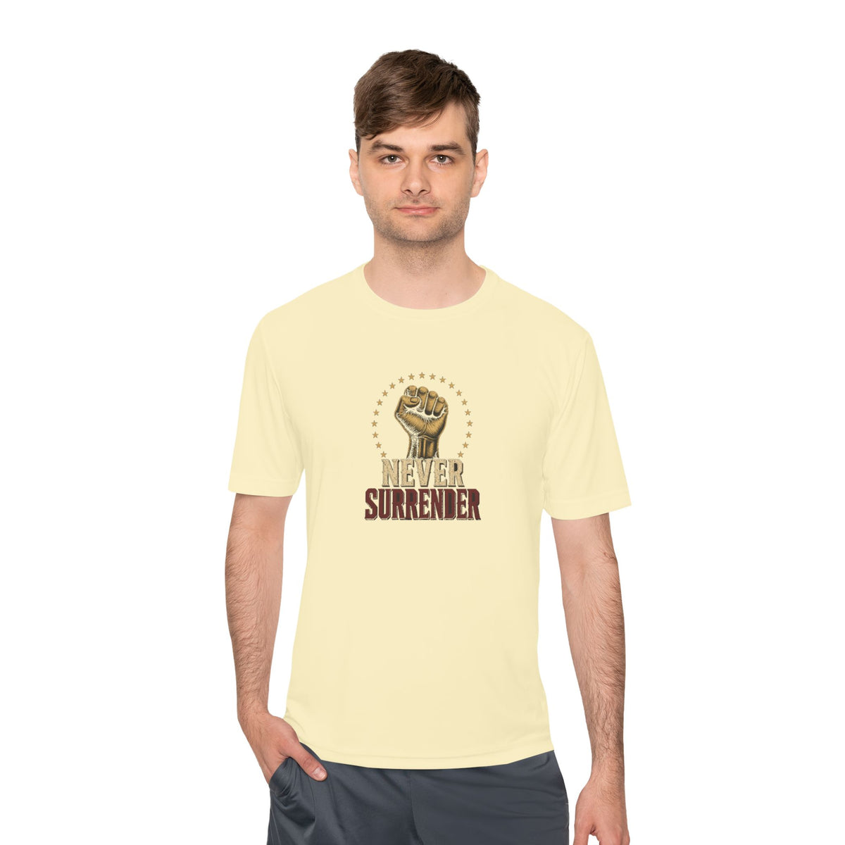Never Surrender Men's Dry-Fit Performance Tee