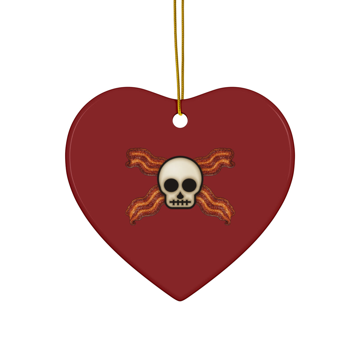 Bacon Jolly Roger Ceramic Christmas Ornament
