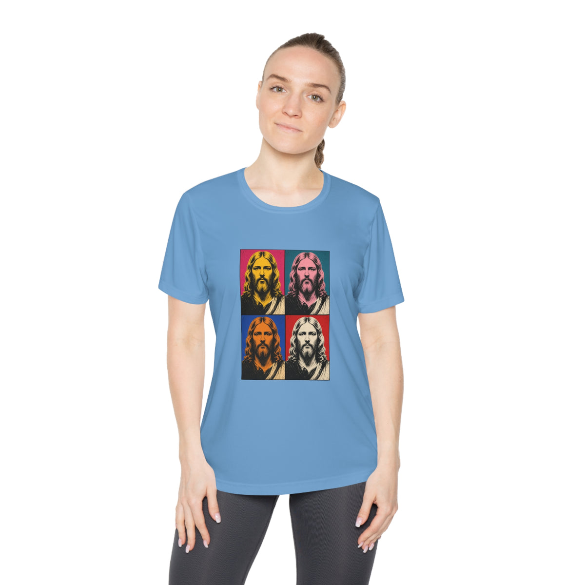 Jesus Pop Art Grid Women's Dry-Fit Performance Tee