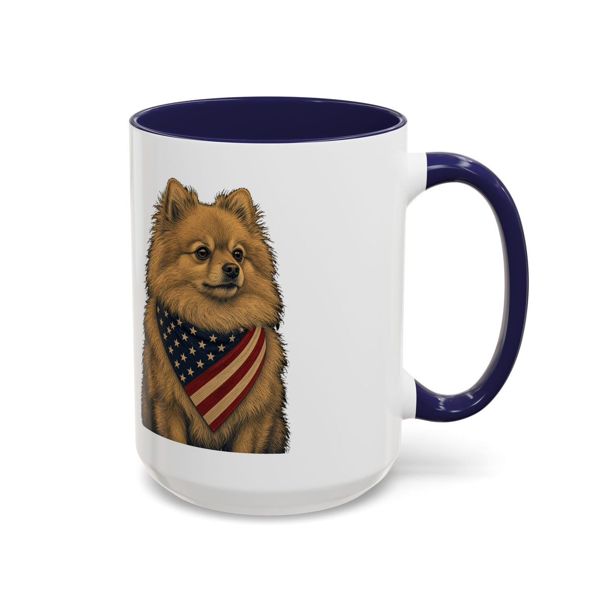 Patriotic Pomeranian Accent Mug