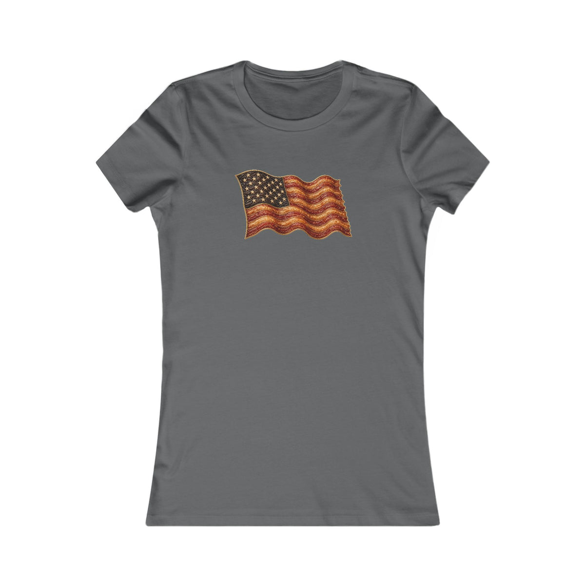 Bacon Flag Women's Slim Fit Tee