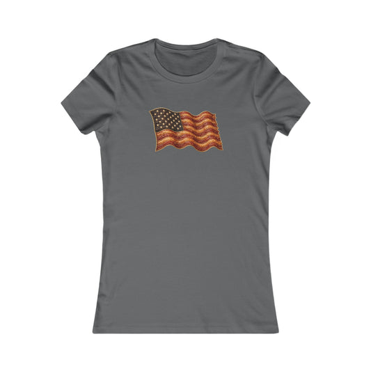 Bacon Flag Women's Slim Fit Tee