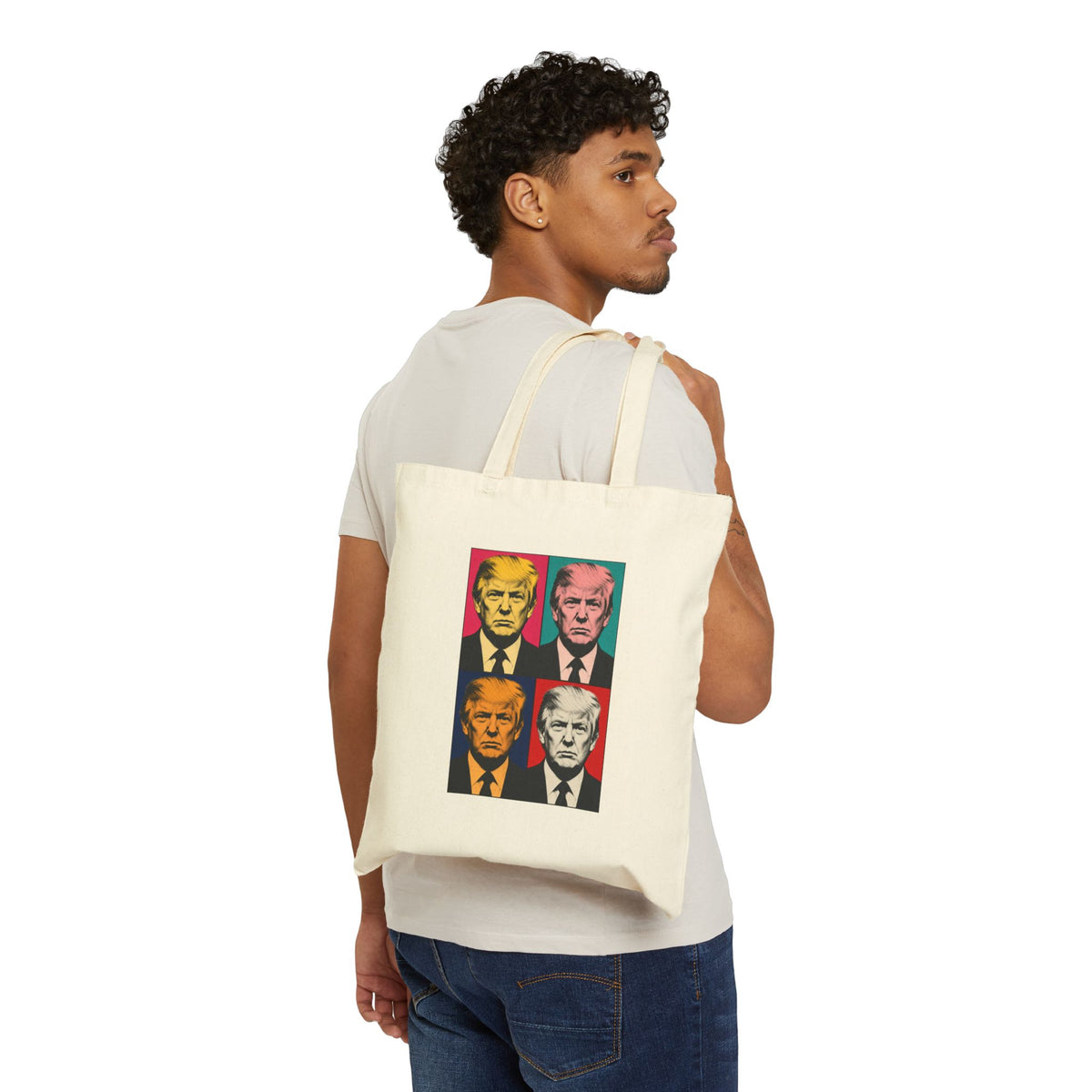 Pop Art Trump Canvas Tote Bag
