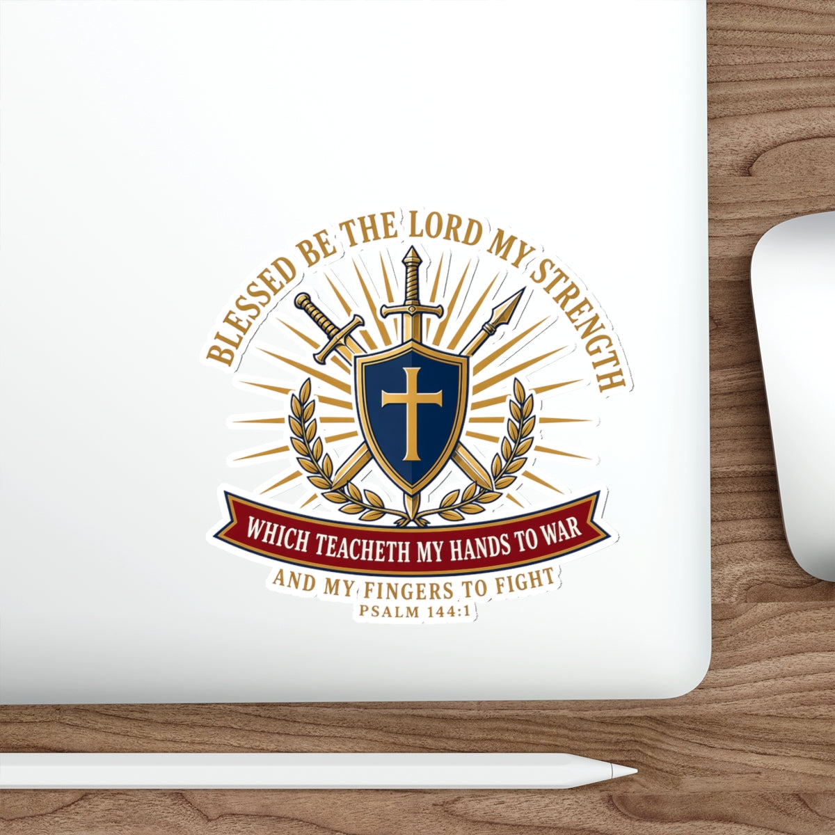 Hands to War Psalm 144:1 Die-Cut Sticker